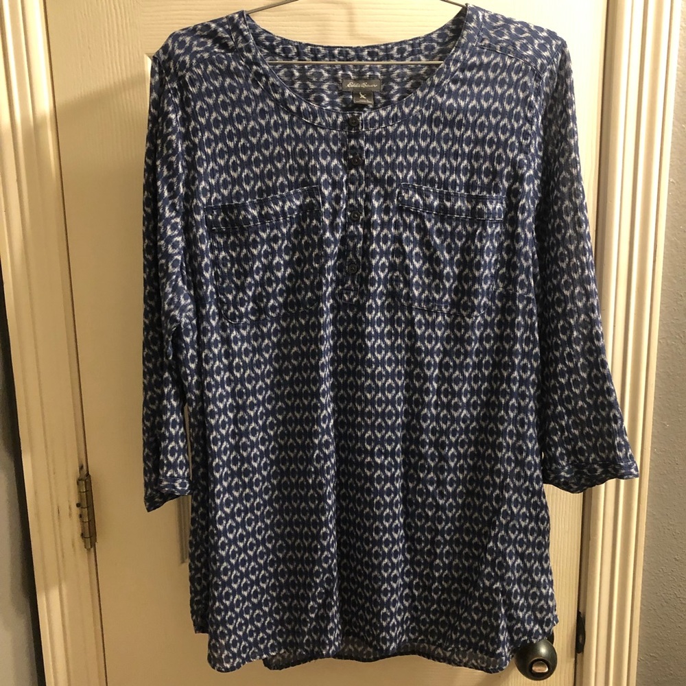Eddie Bauer Size L 100% Cotton Blouse